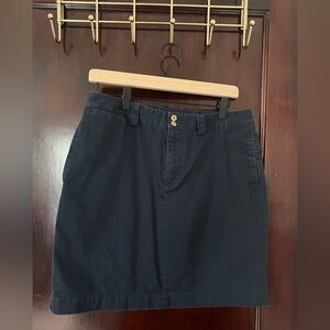 Lauren Ralph Lauren Barbados French Navy Mini Skirt with Gold Detailing